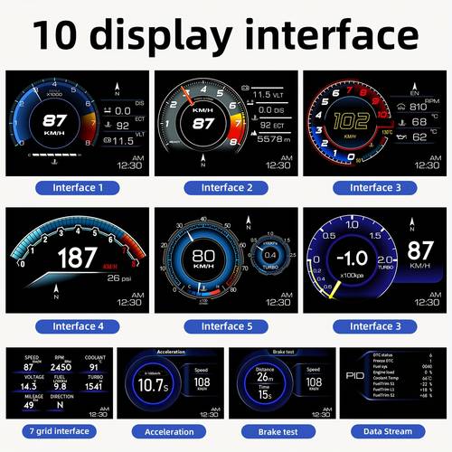 شاشة عرض رأسية للسيارة hud أسود p6، أداة ذكية obd+gps، مناسبة لمعظم السيارات