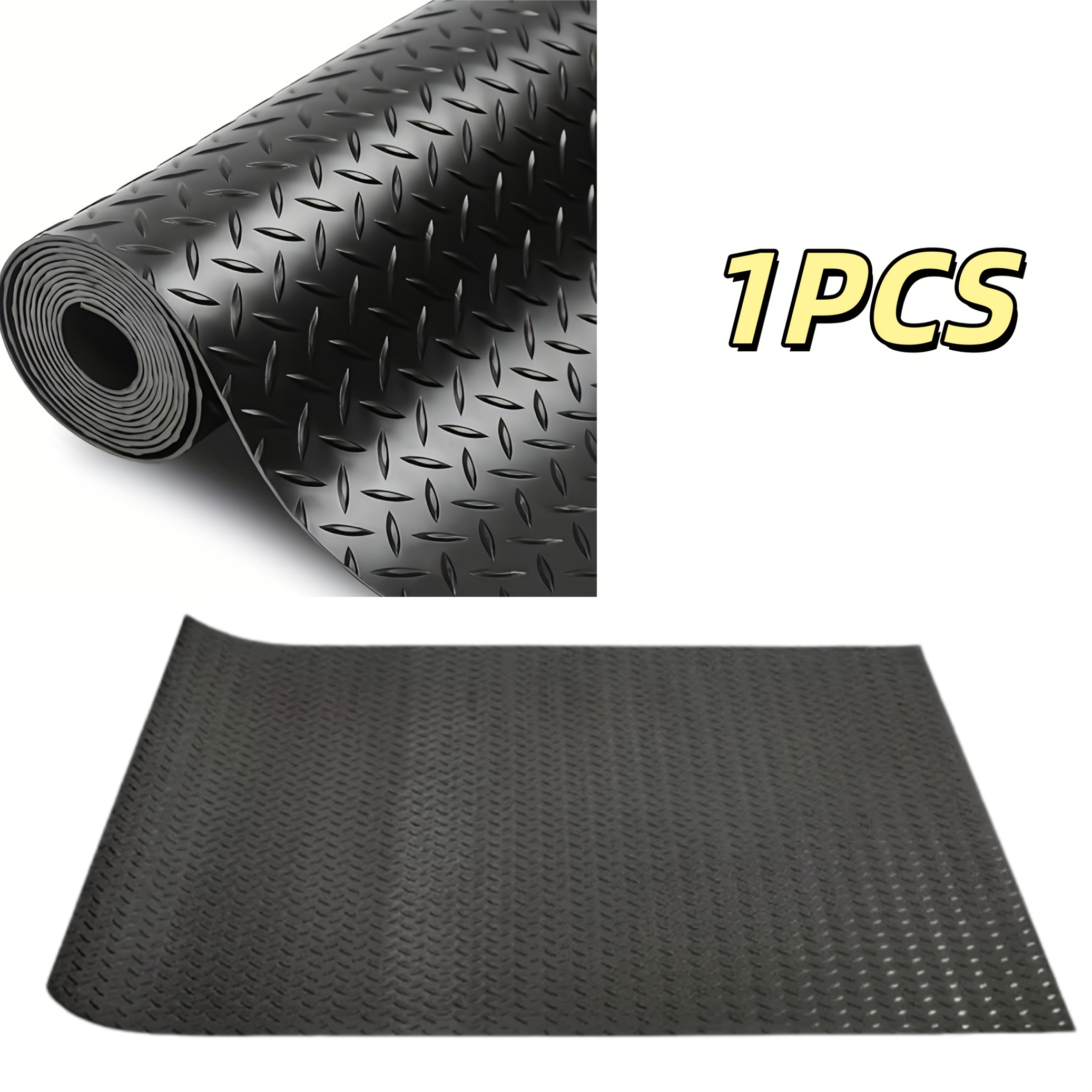 TEMU Heavy-duty Anti-slip Floor Mat - Non-slip Strength Suitable For Garage, Gym, Warehouse Flooring - Durable Training Mat For Weightlifting,