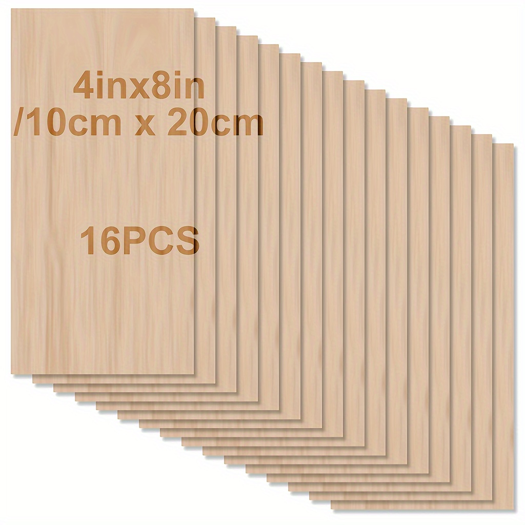 4pcs/8pcs/16pcs/30pcs Wood, Wood Sheets For Crafts - X 1/12 Inch - 2mm Thick Wood Sheets With Smooth Squares Wood Boards For Laser Cutting, Architectural Models, Staining