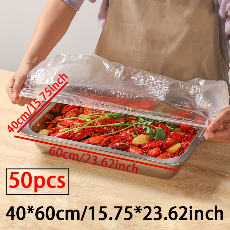 50 covered transparent plastic food service trays flexible     sizes 30x40cm 22x30cm for bread fruits vegetables and desserts   kitchens bakeries and food storage