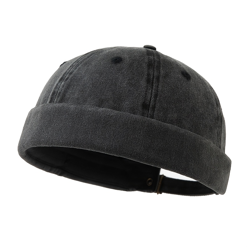 TEMU Casquette unisexe bord, un chapeau minimaliste melon à , une casquette de délavée, un à à bord roulé dans divers styles tendance, une casquette