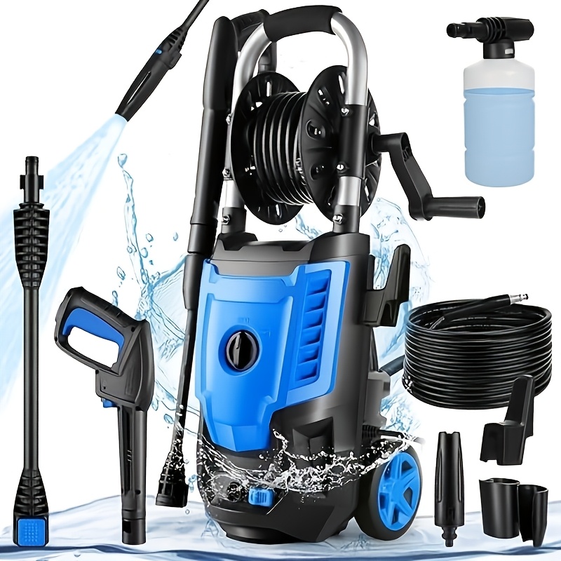 1pc professional 1800w electric pressure washer 5000 psi high   with adjustable nozzle and hose aluminum material uncharged operation no battery required pressure washer accessories details 1