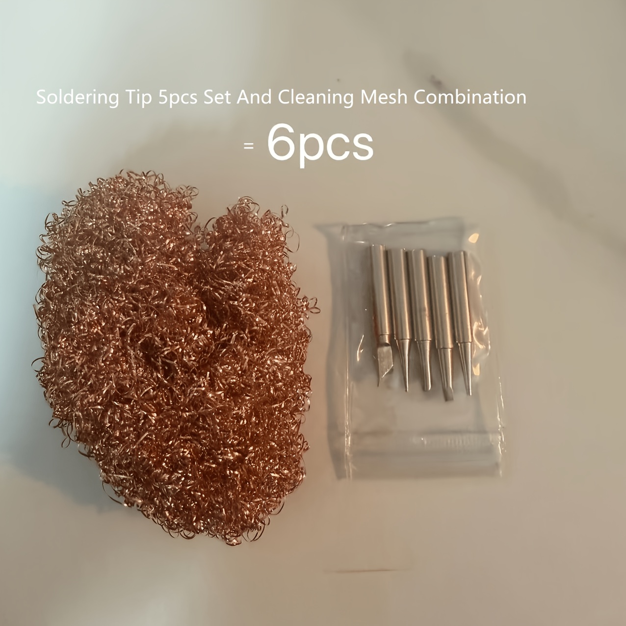 TEMU Ensemble de 5 embouts de soudure et ensemble de 6 pièces de mousse de nettoyage : comprend 5 embouts de soudure et 1 bille de nettoyage, pack de