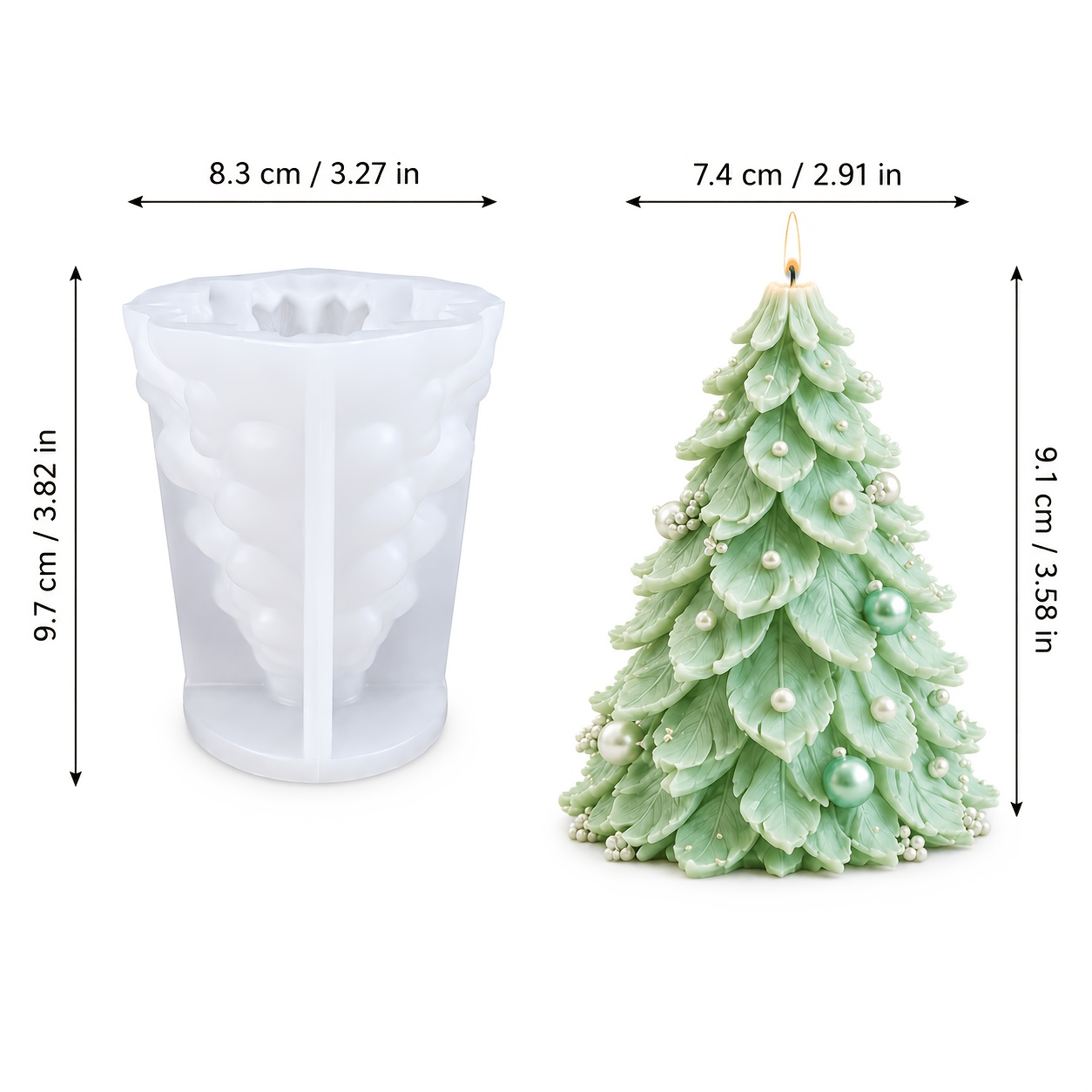 TEMU Resin Silicone Mold, 3d Wavy Layered Leaf Christmas Tree Silicone Mold, Reusable Mold For Holiday Candle, Epoxy Resin Gypsum, Winter Xmas Home