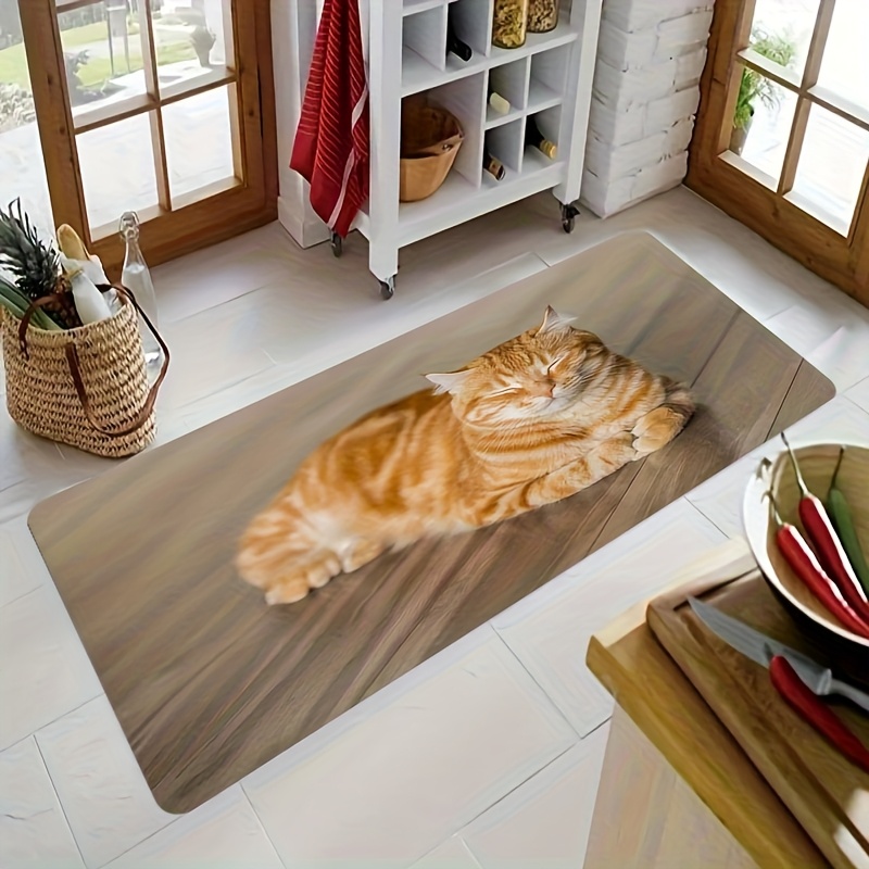 TEMU 1pc Thick 1.1cm Kitchen Floor Mat, Cute Printed Floor Mat Thickened And Wear-resistant Suitable For Room Porch Balcony And Home Decoration