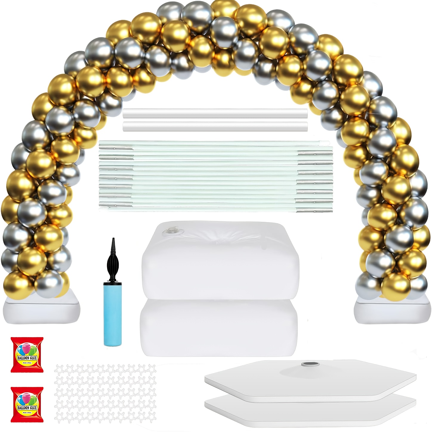 

21ft Balloon Arch Stand Kit, Free Combination In Width And Height (e.g. 10ft X 7.5ft), To And Disassemble