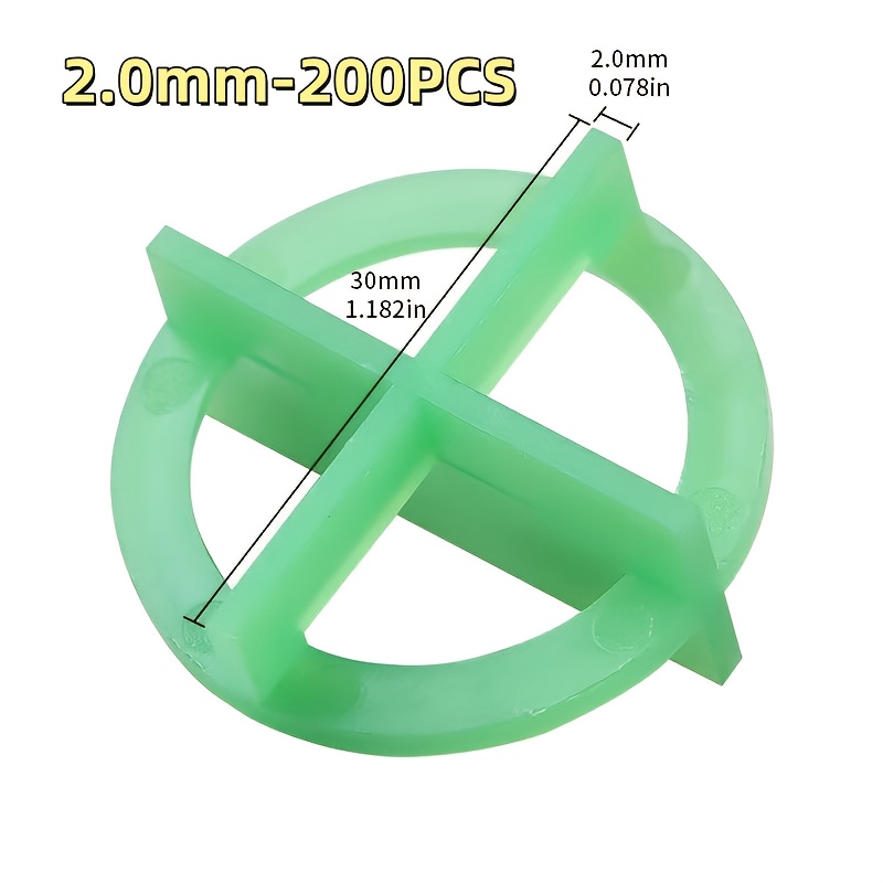 TEMU Xxsl 200pcs Reusable Round Tile Cross Spacers , Available In Multiple Sizes: 1.0mm, 1.5mm, 2.0mm, 2.5mm, And 3.0mm. Detachable Cross Spacers For