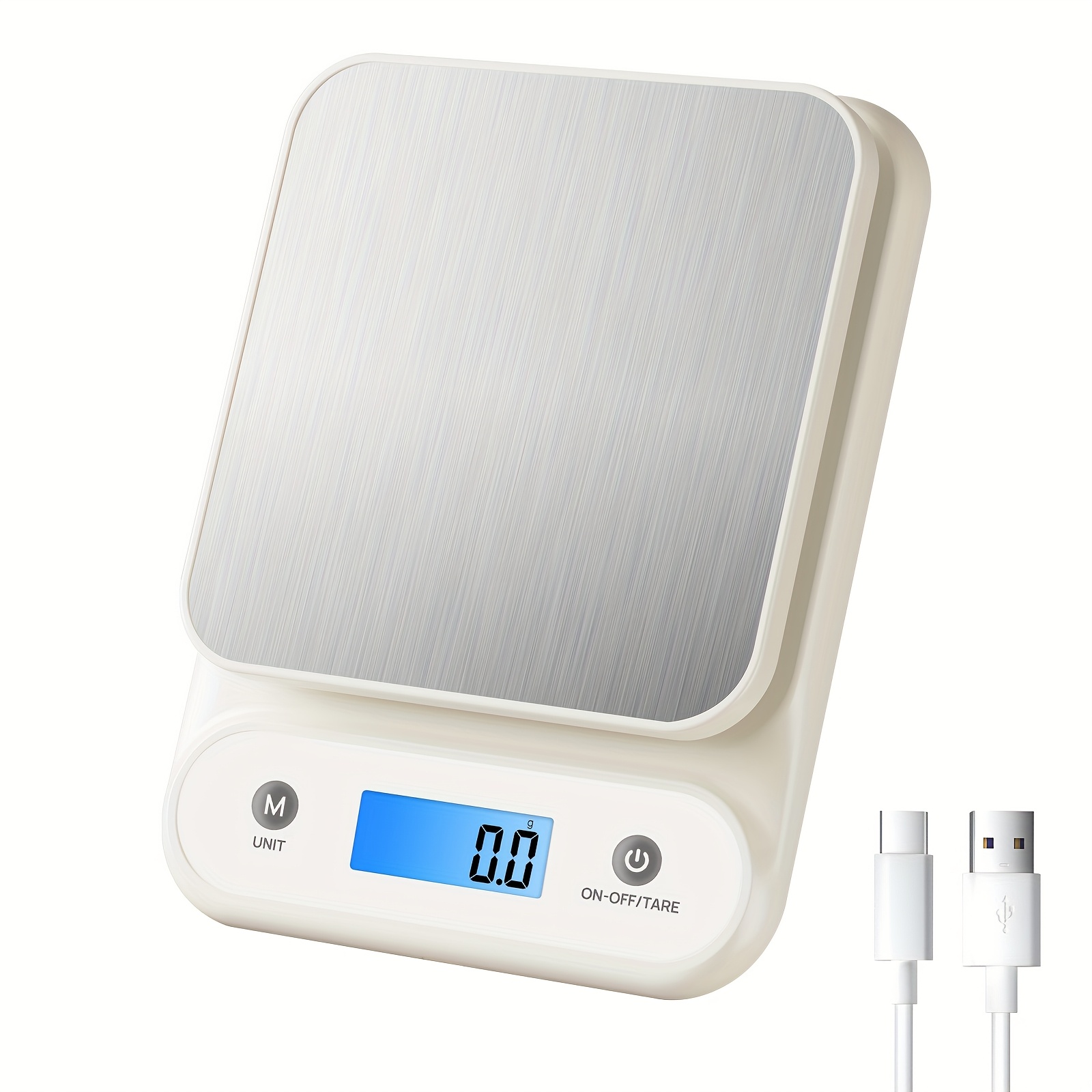 TEMU Balance de cuisine numérique haute Meilen - Acier inoxydable, compacte, rechargeable par USB. Un outil pour , et la préparation des repas