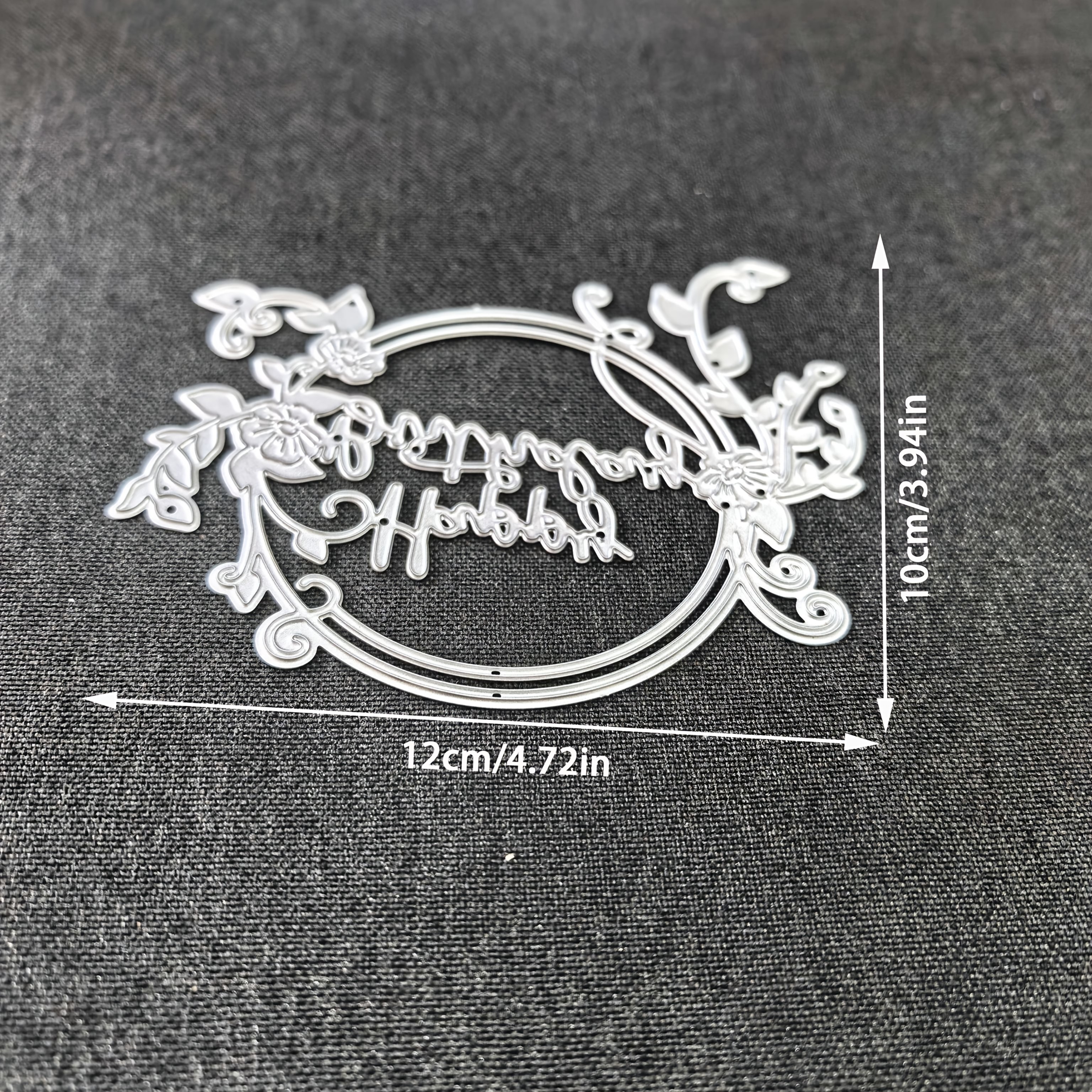 TEMU 1pc Happy Metal Cutting Dies, Scrapbooking Embossing Stencil, Handmade Greeting Card Making Metal Die Cuts, Gift Card Making Tools