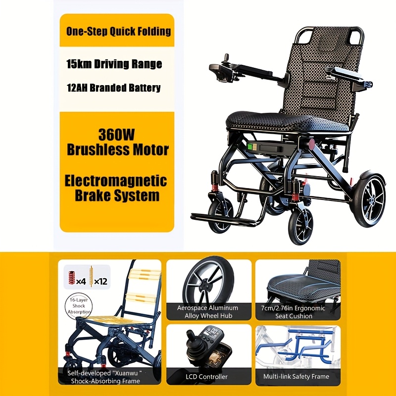 faa   portable electric wheelchair 39 lb ultra lightweight foldable mobility scooter with 18 mile range 4 wheel absorbing design no   airplane friendly chair w charger toolkit for   seniors Product details 19