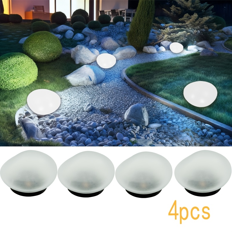 4er set kleine steinlampen neuen stil rasenleuchte – solar