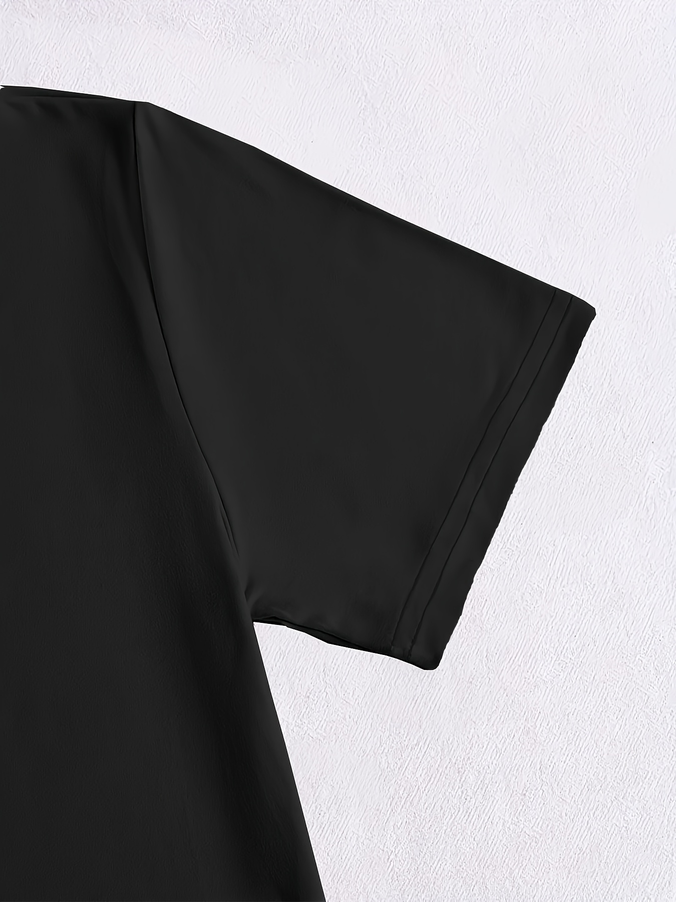 Women's Casual T-Shirt Dress - Short Sleeve Round Neck Black Dress with White 'MILANO' Letter Print, Medium Stretch Machine-Washable Spring/Summer Dress for Casual Attire