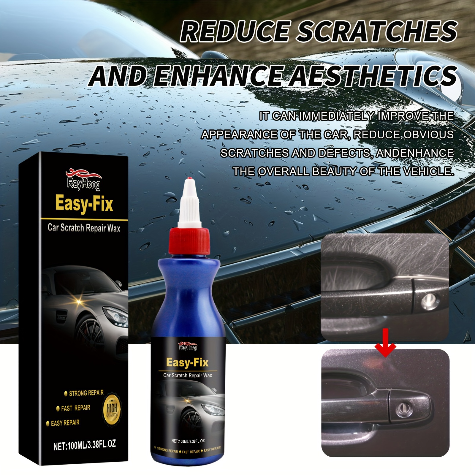 

Car Scratch Repair Wax - Shine Enhancer & Paint Protector, Polishing And Brightening Formula