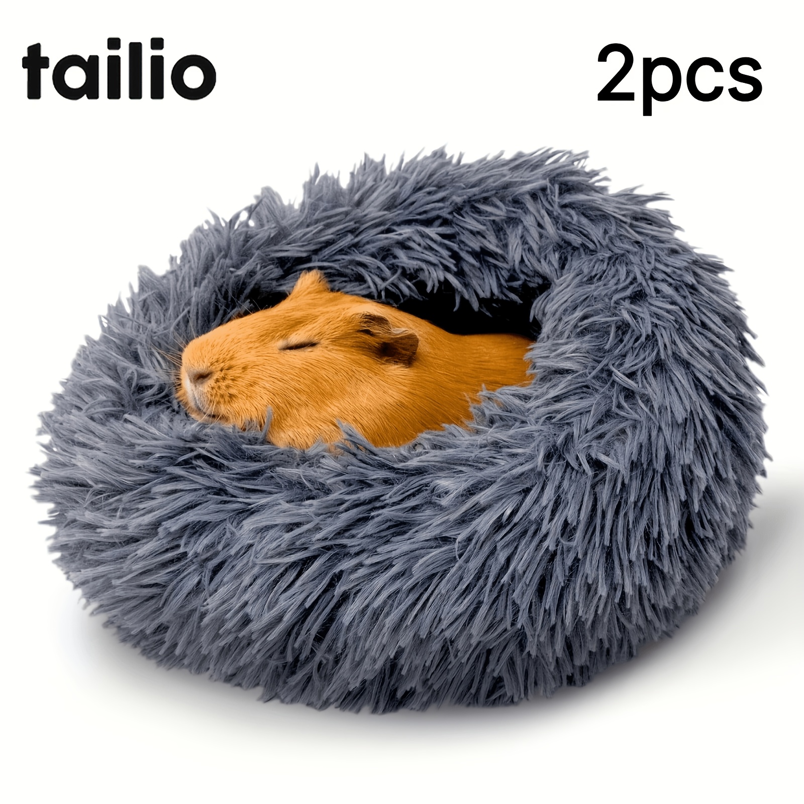 2pcs Ultra-Soft Cozy Plush Small Pet Bed