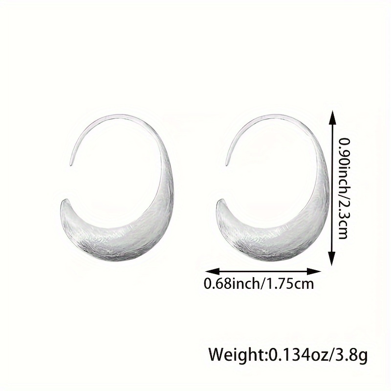 925 Silver Frosted C-shaped Women's Earrings