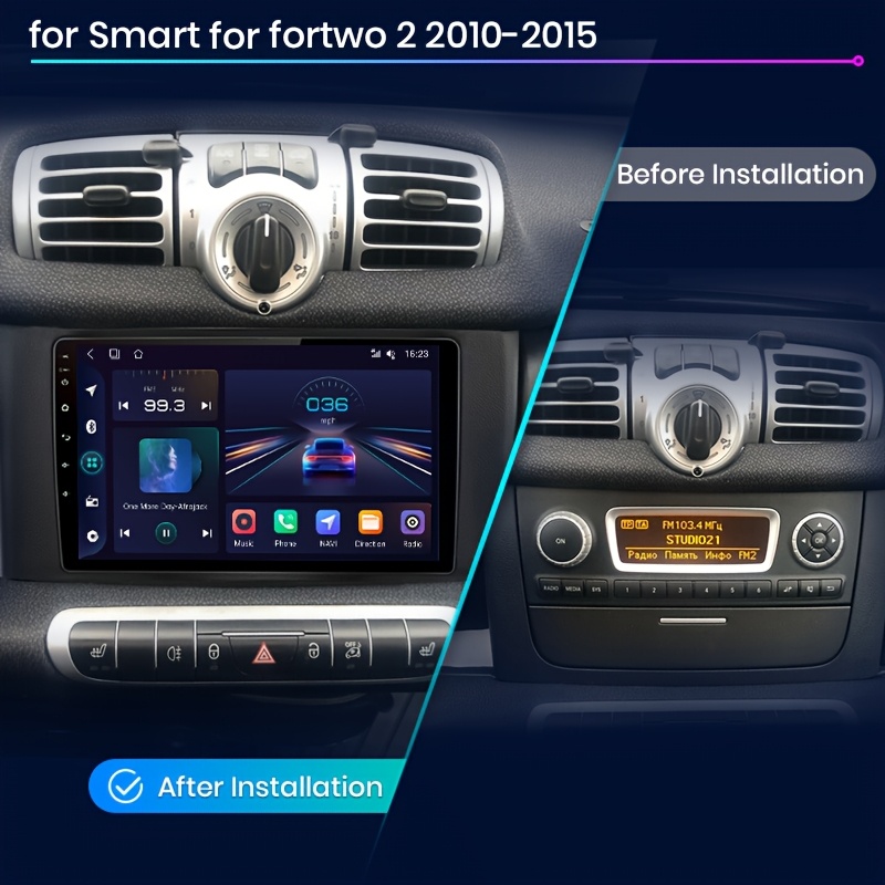 2025 new upgrade auto stereo 2din gps navigation 2 64gb wifi multimedia player for smart for forwto 451 2010 2015 local car accessories 2