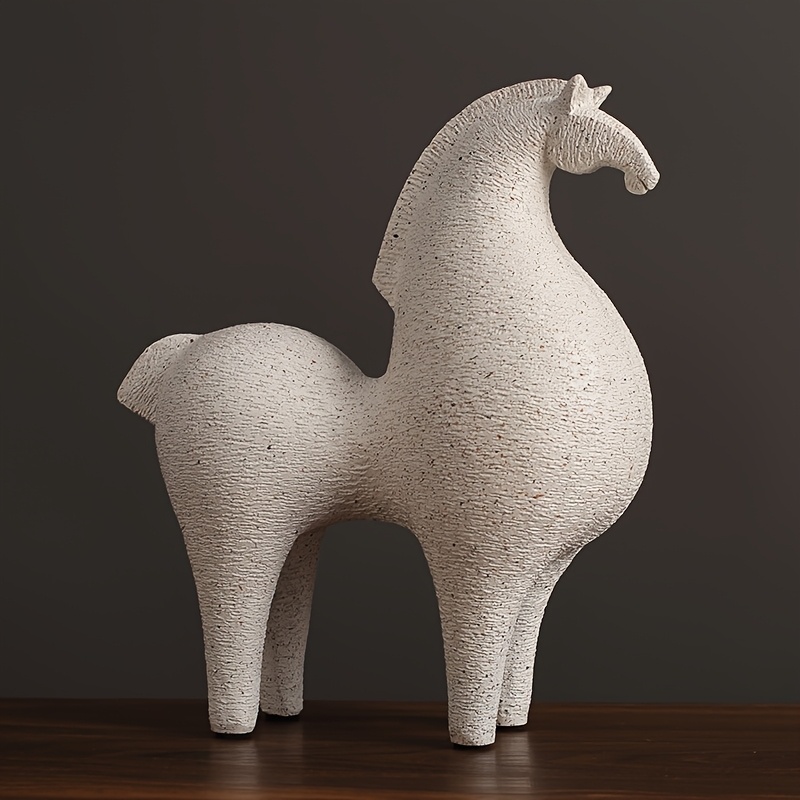 Image of Handcrafted Resin Horse Sculpture, Abstract Art Ornament, Decorative Accessory, Home Decor Accent For Living Room, Entryway, Study, Party Gift, No Electricity Needed
