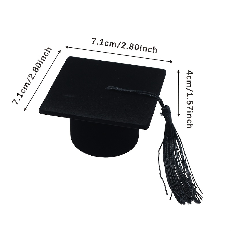 E-shop 1 Stück zeitgemäßes schwarzes Doktorhut-geformtes Schmuckkästchen aus Kunststoff, Tischrechteck-Display-Case für Halskette, Ring, Armband,