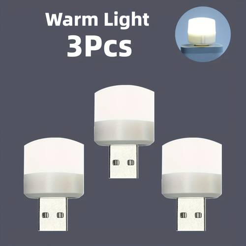 mini usb night light with warm eye friendly reading lamp usb plug for computer and power bank charging led night light