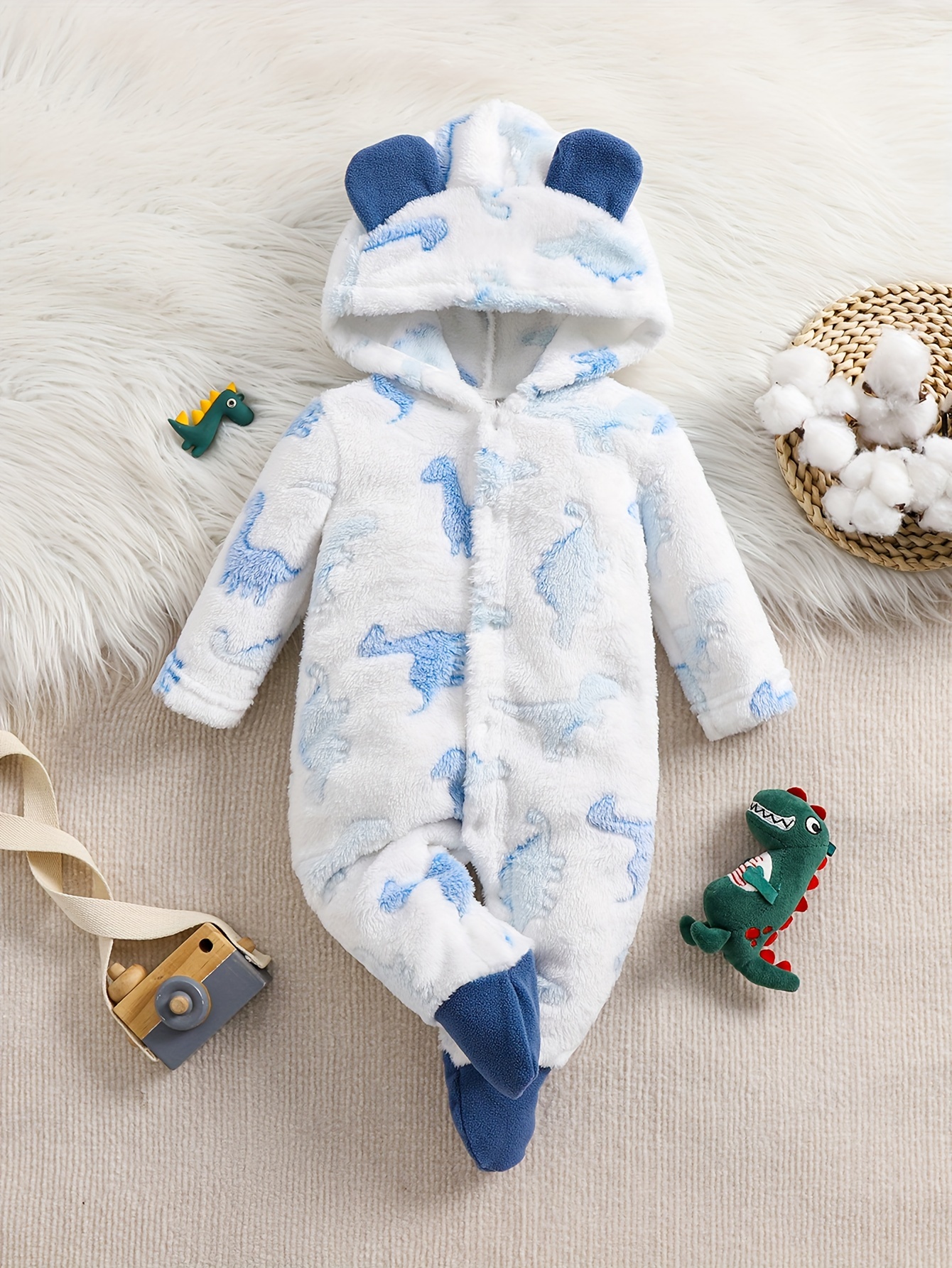 baby girls winter onesie soft hooded full body jumpsuit Temu