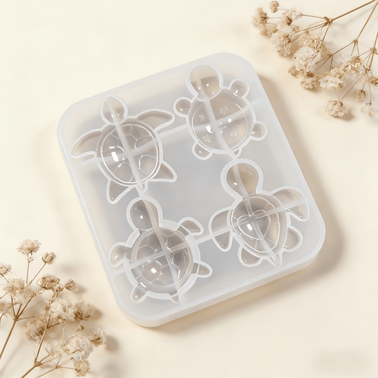 TEMU 1pc 4- Turtle Silicone Mold, Clay Mold, Suitable For Diy Turtle Ornaments, Cute Turtle Pendant Mold, For Craft Enthusiasts, Handmade Craft