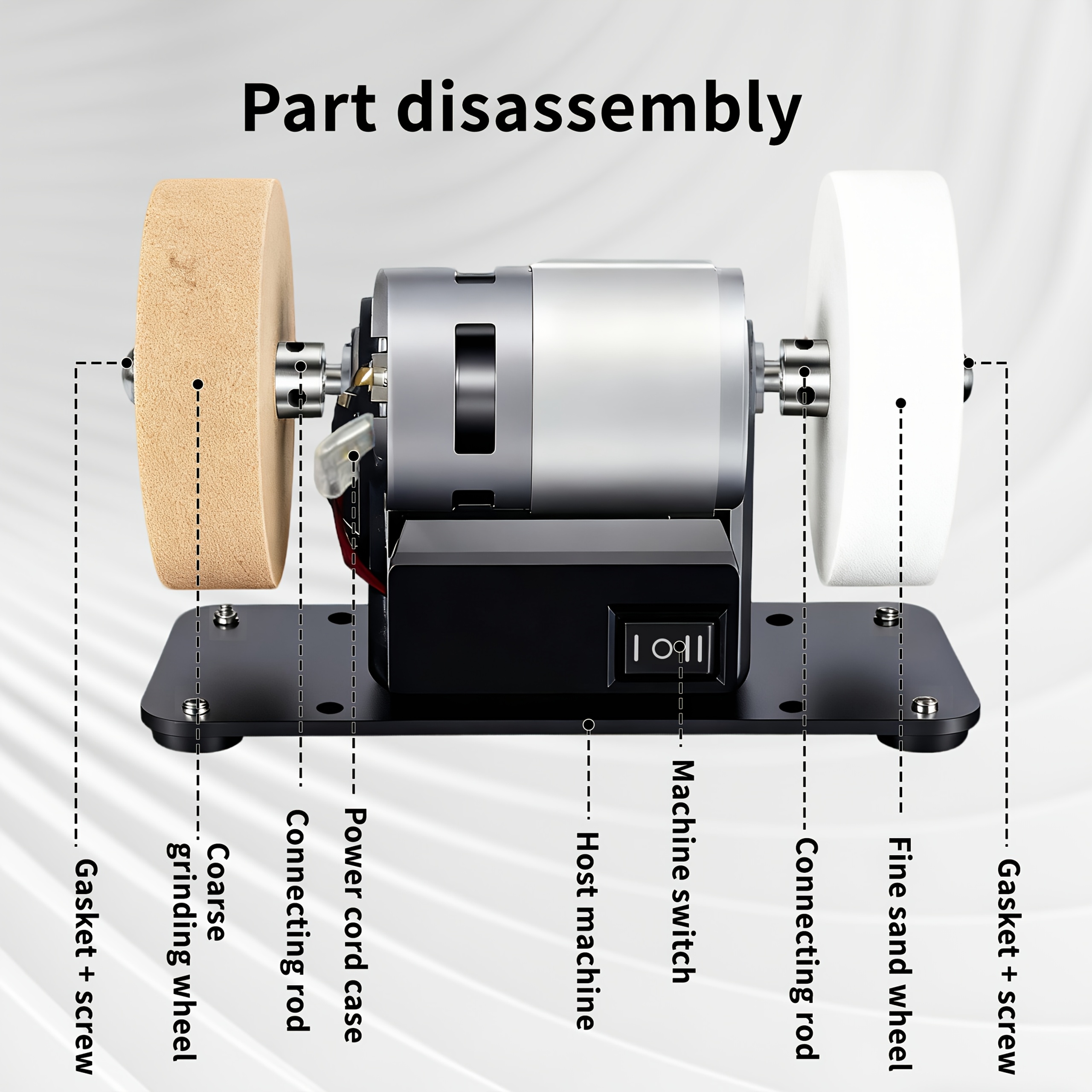 Mini Electric Drum Sander with Variable Speed-Compact Knife Sharpener And Polisher for Knife Making, Woodworking And Metalworking, And DIY Crafts