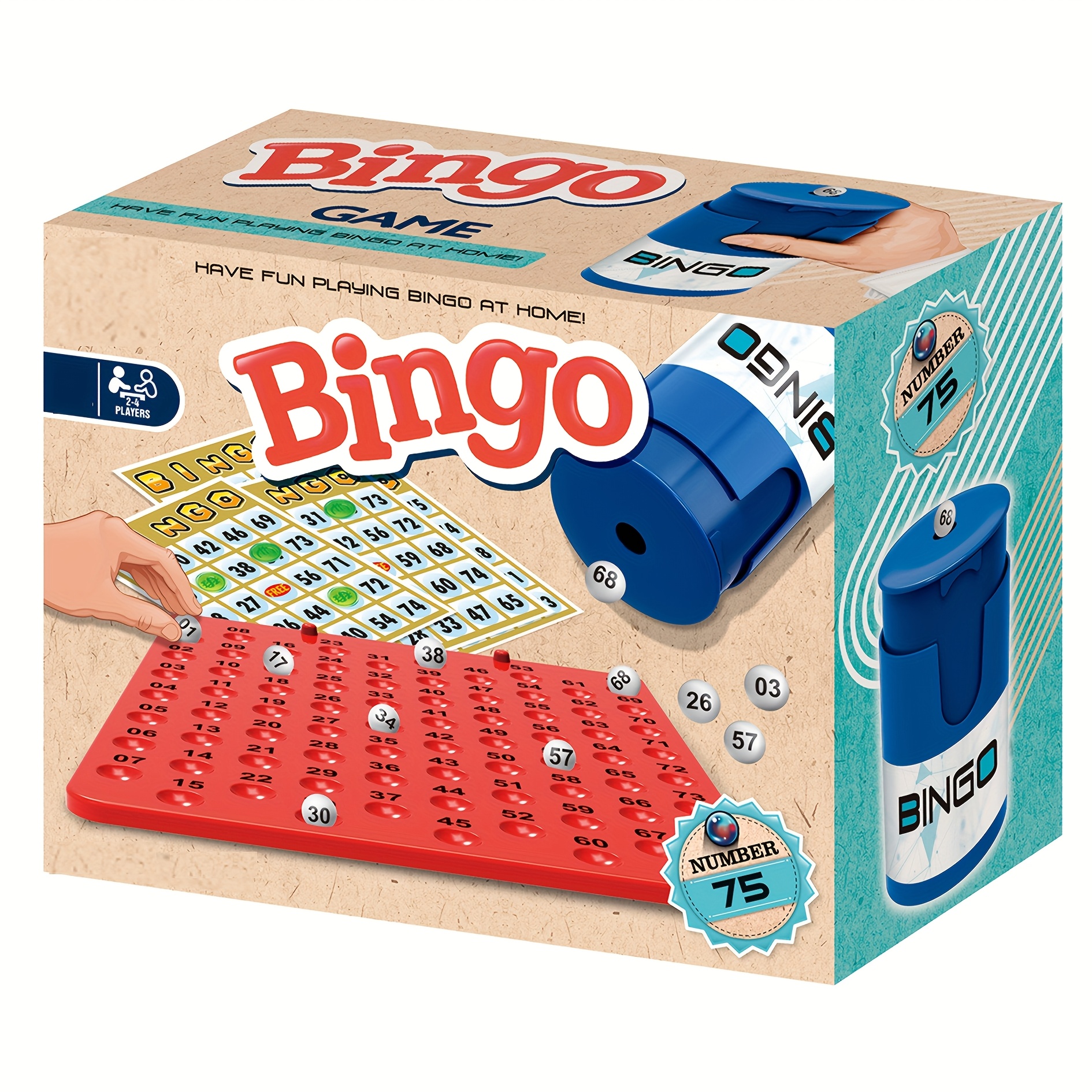 Bingo Spel Set Handmatig Geluksklaver BINGO Feestspel - Interactief Familieplezier voor Vrienden, Klassiek Casual Interactief Tafelspel - Afbeelding 6