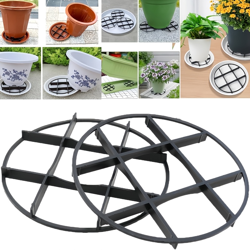 6pcs Plant Pot Risers  3.94inch Plastic Flower Pot Feet for Drainage &  Airflow  Breathable * Stand for Indoor & Outdoor Use  Anti-Root Rot Pot *  * Tray