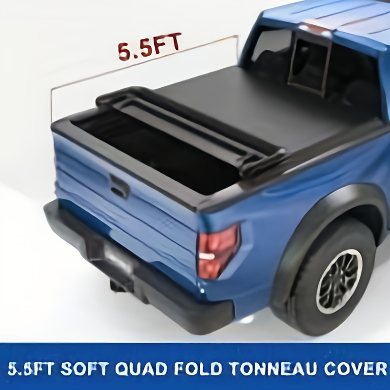 TEMU Yintatech Weatherproof Quad- Lock Folding Tonneau Cover Forford F- 150 F150 2009- 2014 Styleside 5. 5ft Bed