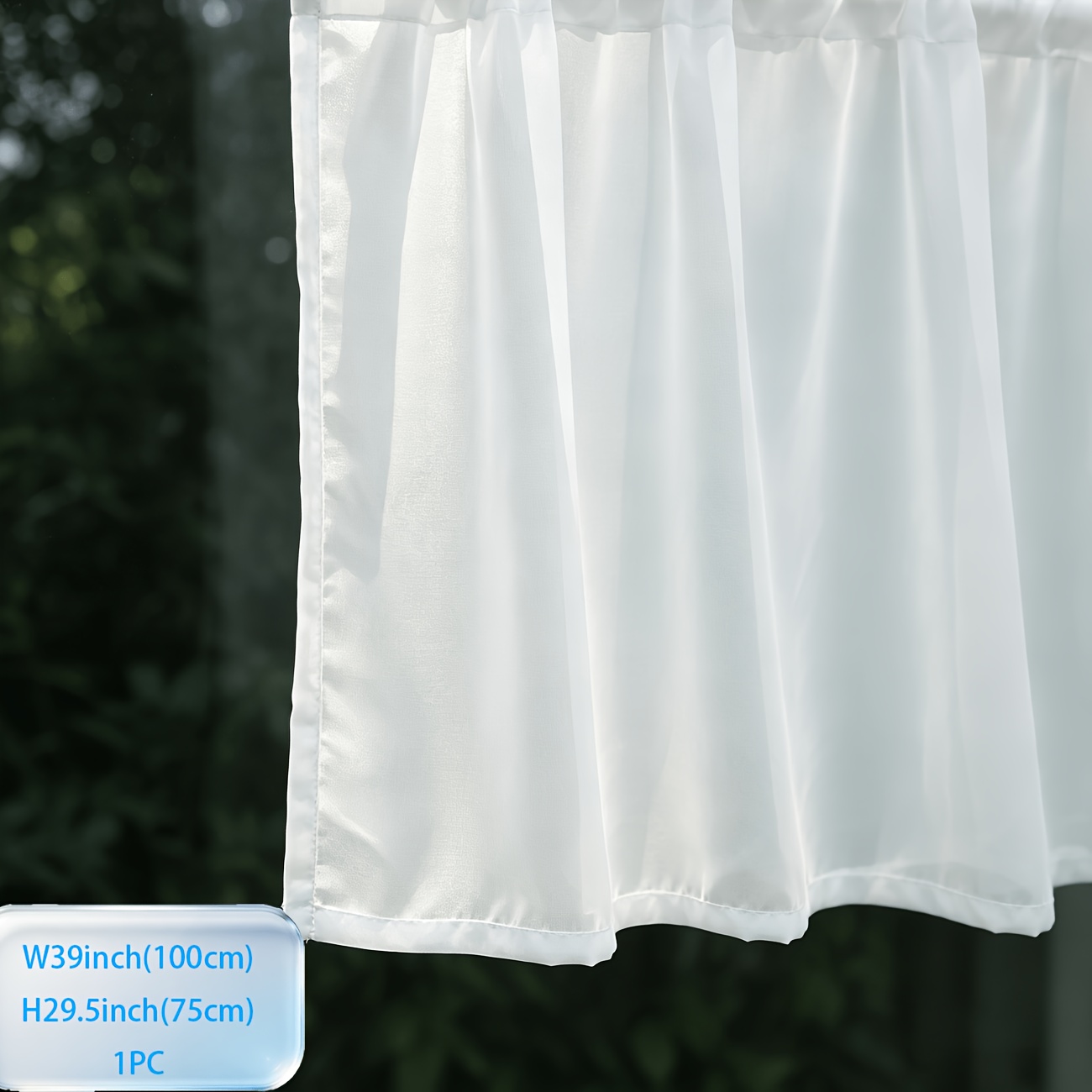 TEMU 1pc Translucent Rod-passing Kitchen Window Curtain, Available, Used For Modern/easy/pastoral/japanese/nordic Styles... Multi-style Multi-scene ,