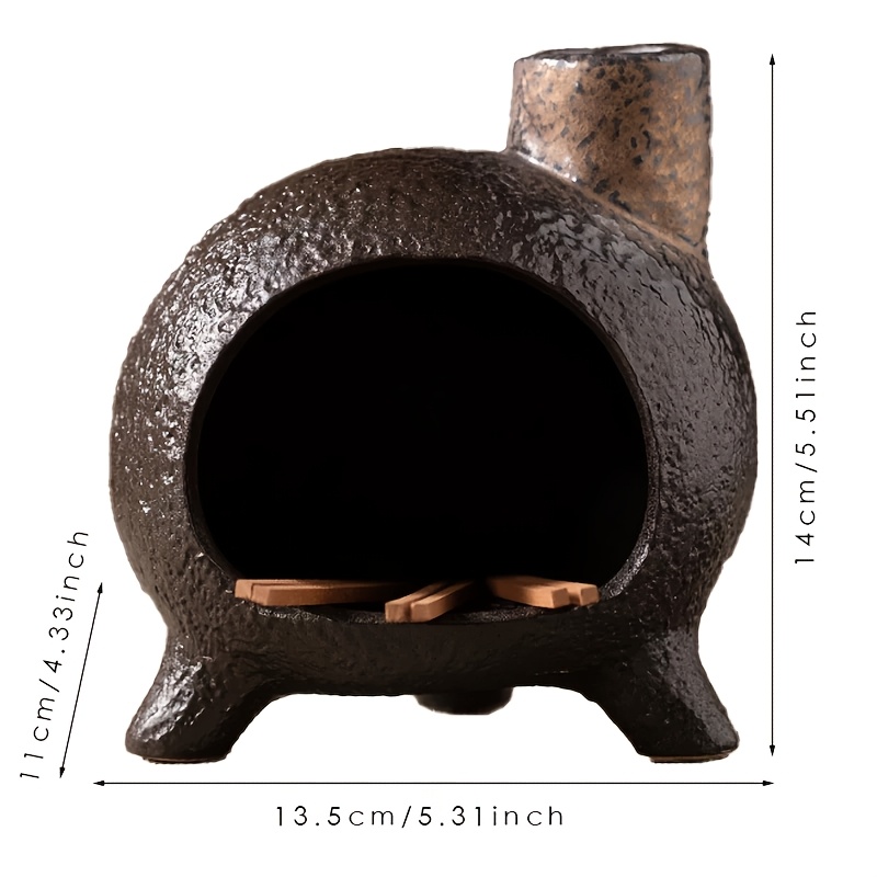TEMU Large Ceramic Palo Burner - Open Comb Design Suitable For Palo , Sage & Herbs - Elegant Smoke Clearing Plate For Spiritual Purification,