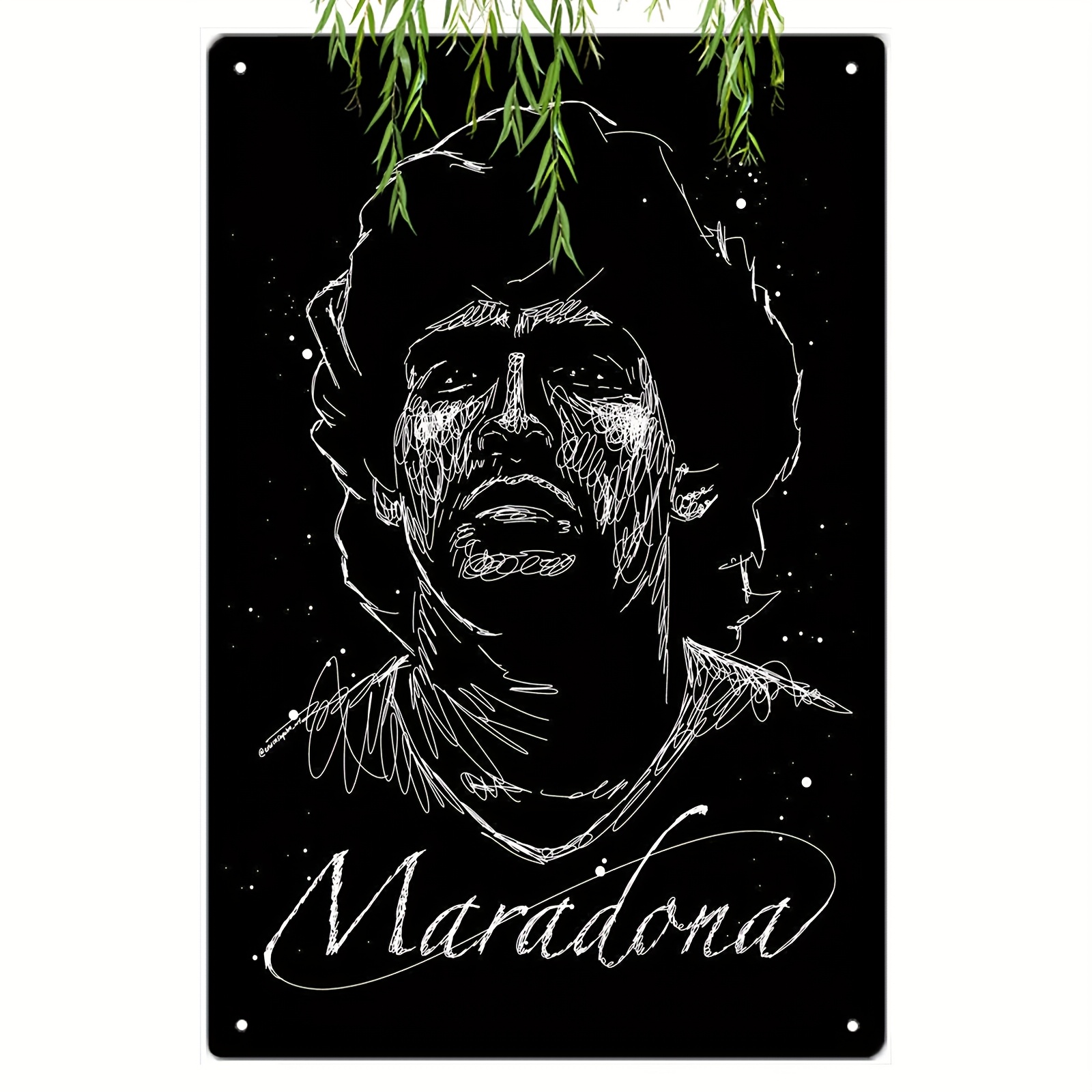 

Maradona Argentina Wall Art - 8x12 Inch Iron Painting, Outdoor Decor, Indoor Art Piece|vintage Wall Art|textured