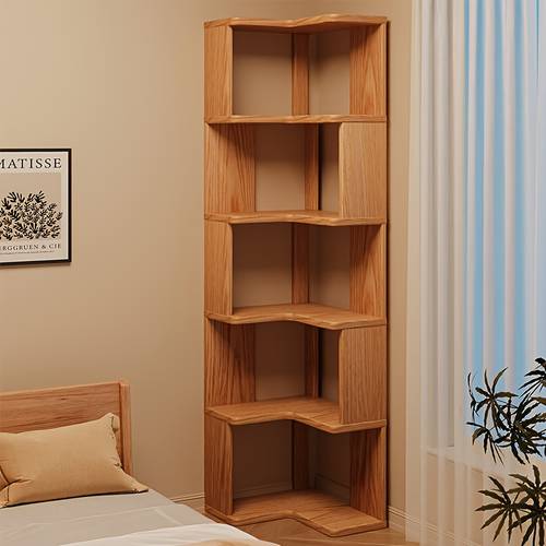 full solid bookshelf no paint no formaldehyde space saving storage shelf 3 4 5 tier bookcase stable standing bookcase for bedroom living room home decor easy assembly