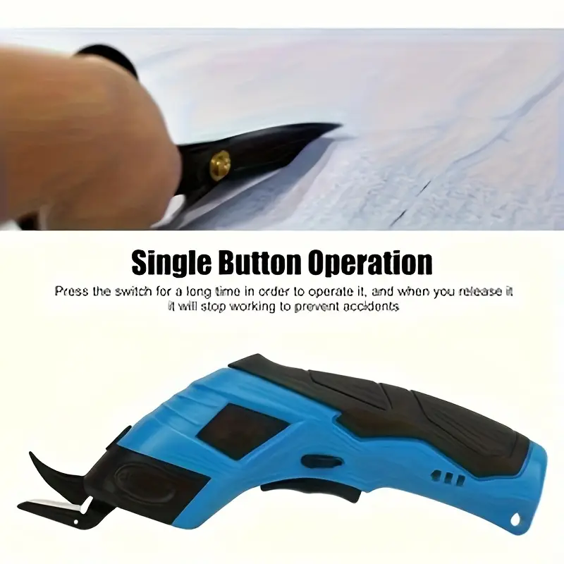 usb rechargeable electric fabric scissors with sharp lithium ion blades effortless cutting for denim carpets leather and black handheld design details 2