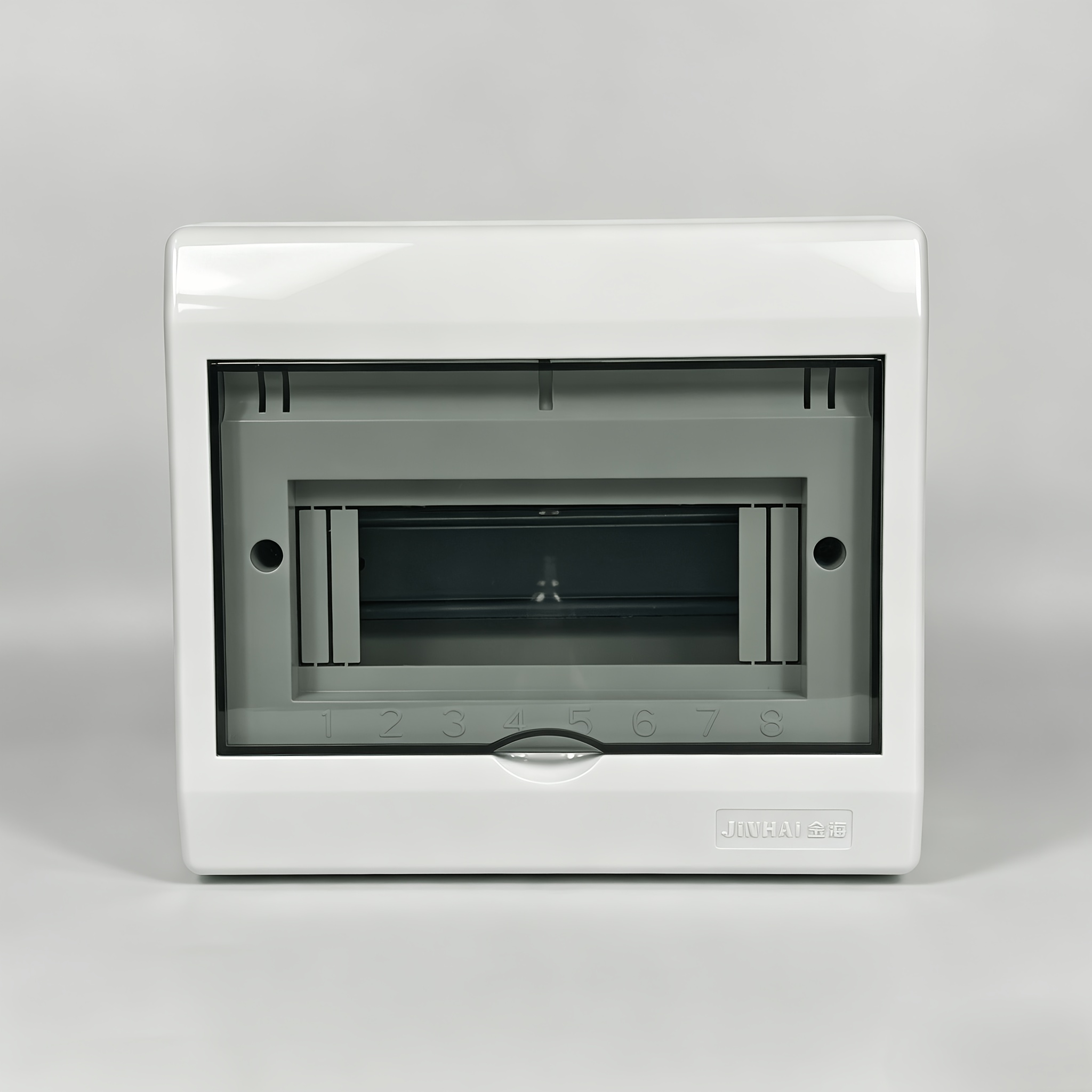 TEMU de protección de distribución con automático de 8 vías con DIN, de fusibles de distribución de montaje , 1 de 8 módulos con puerta transparente,