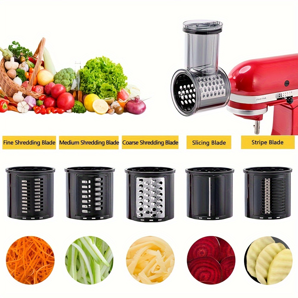 

Attachment For , Food Cheese Grater Attachment, Accessory Fruits & Vegetable Cutter With 5 Blades, / For