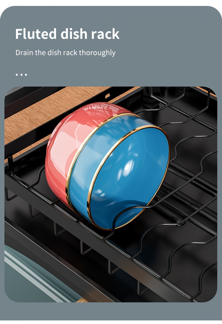 dish drying rack kitchen organizers and storage 2 tier kitchen organizers and storage for dishes bowls cutlery black local warehouse Product details 7