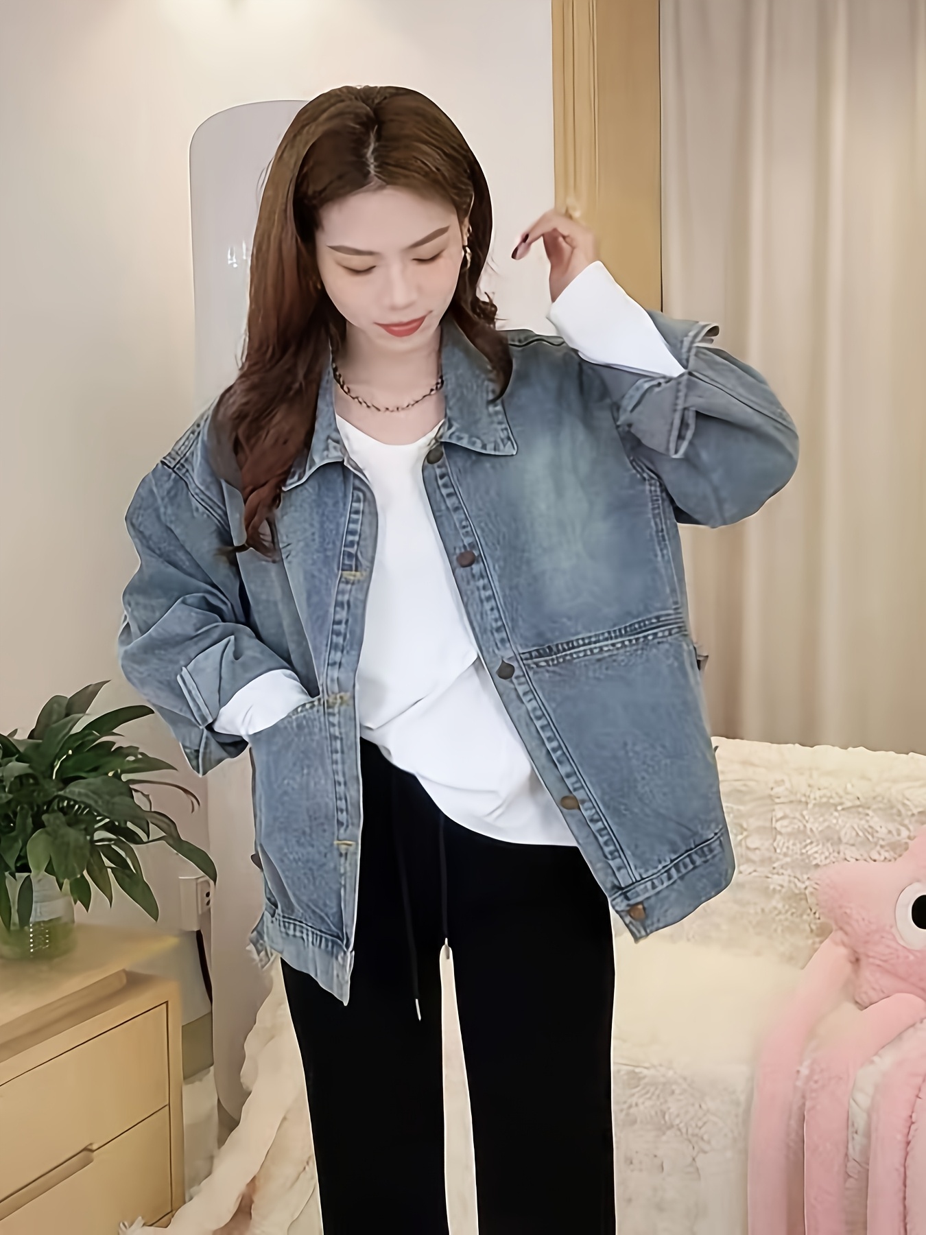 oversized long denim jacket - South Africa