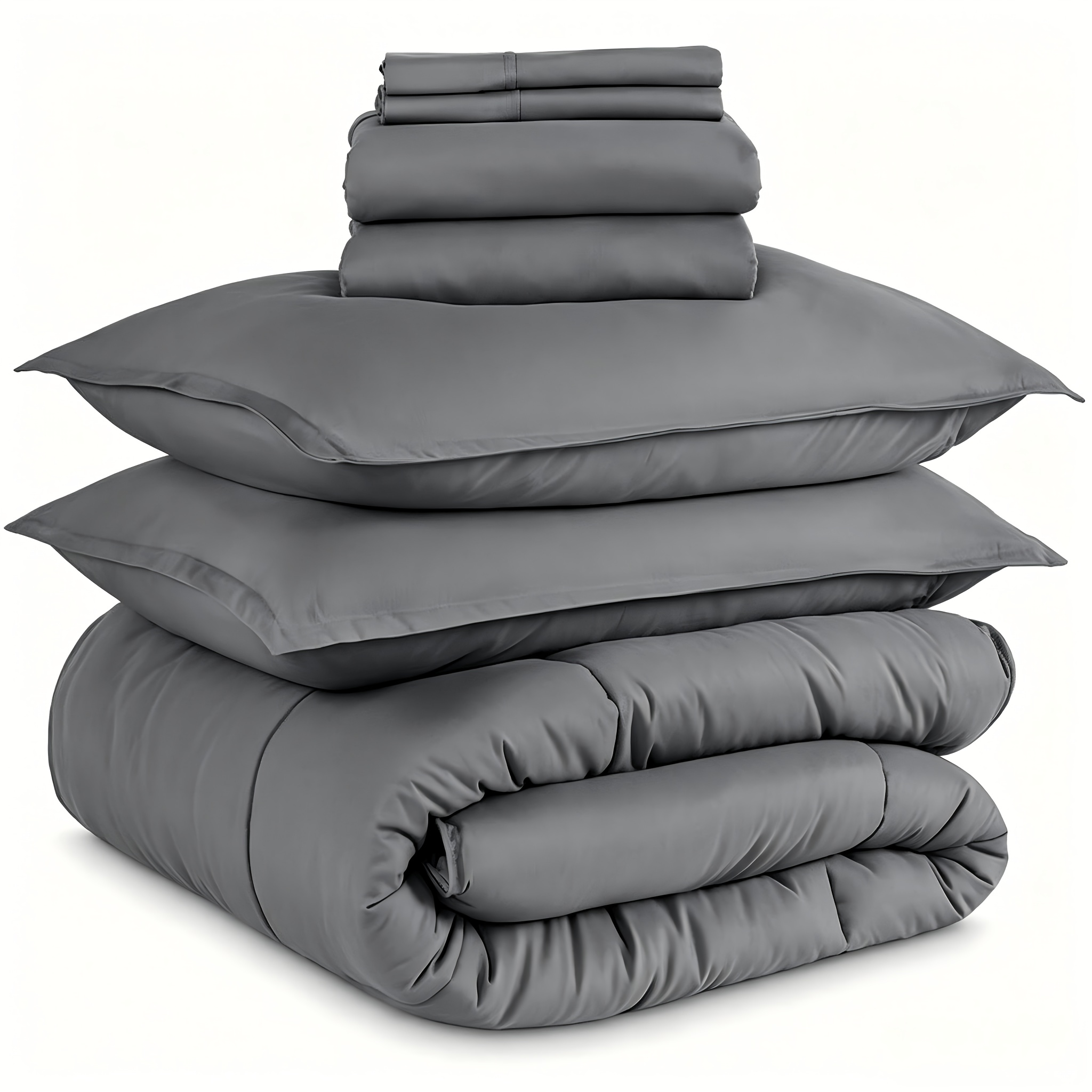TEMU Parure de lit 5/7 pièces - Couette de luxe ultra-douce et hypoallergénique en duvet synthétique pour un confort toutes saisons, couvre-lit léger