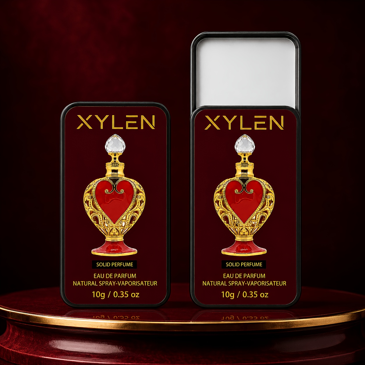 XYLEN Scarlet Heart Solid Perfume Balm Unisex Long-Lasting Scent Portable Flip-Top Scented Body Cream Rub-On Pocket Perfume Small On-The-Go Fragrance Daily Commute Business Office Date Party Travel Business Trip Refillable Premium Scent Oriental Sty