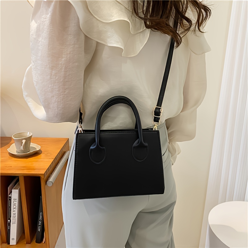 

Women's Minimalist Shoulder Bag, Classic Work Tote With Matching Top Handle, Pu Leather, Adjustable Strap, Zip Closure, Polyester , Water-resistant, Fashion Crossbody Purse