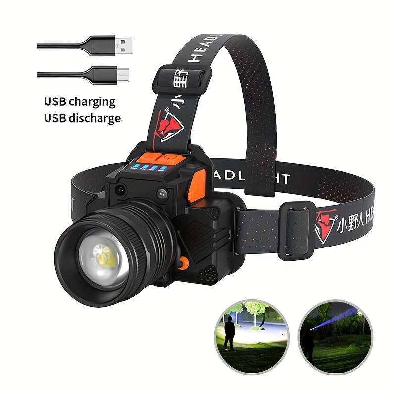 

Rechargeable Headlamp With Motion Sensor, Led Headlamp Hiking Headlamp 2000 Lumens Usb Rechargeable Motion Sensor Head Lamps With Power Bank Function