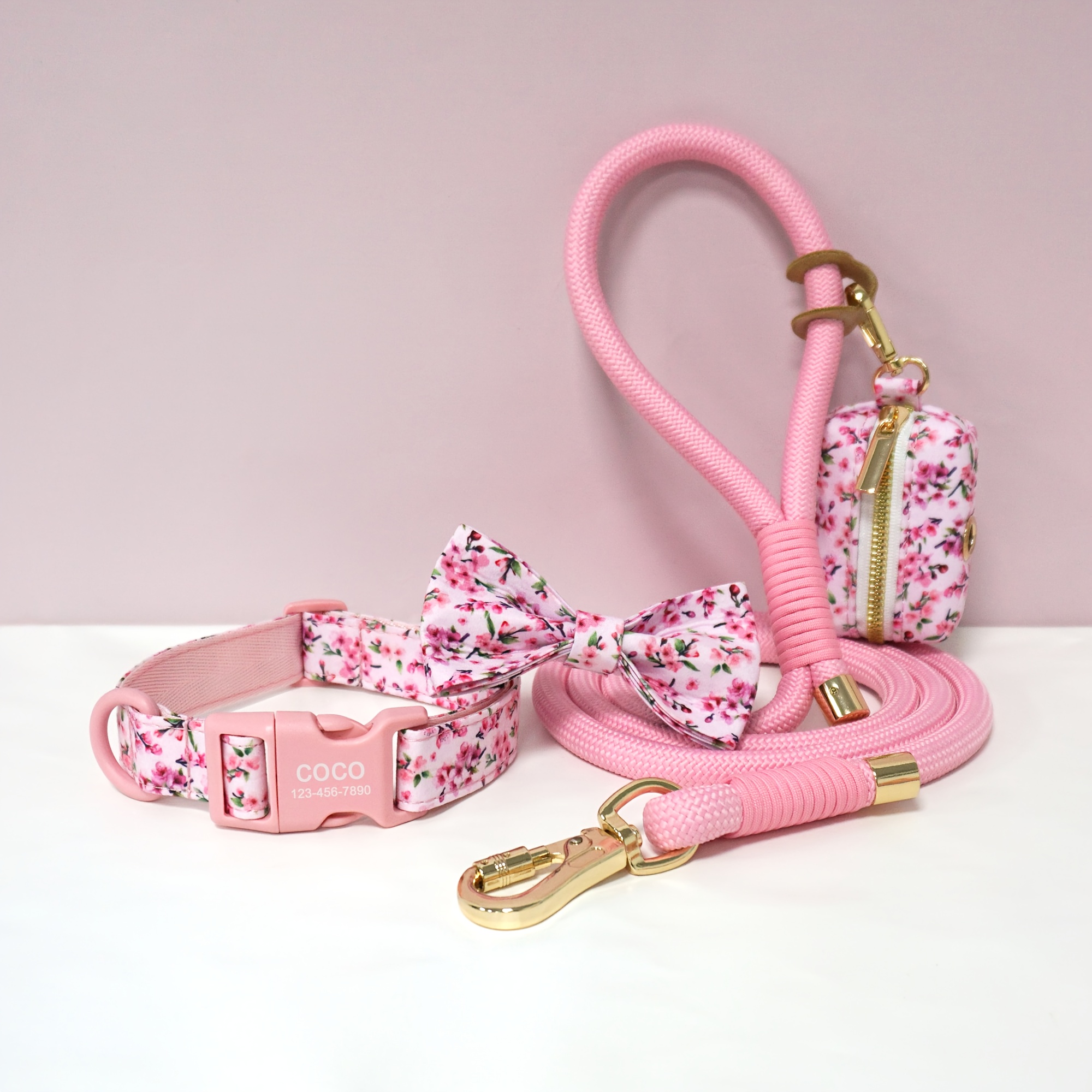 4pcs Cute Colorful Adjustable Pet Dog Collars with Bow Tie