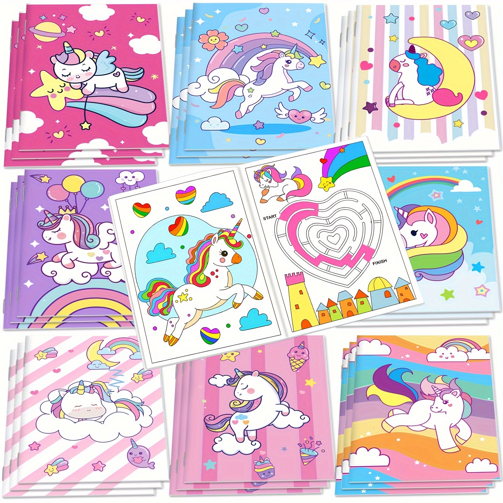 

24pcs Magic Horse Mini Coloring Books For Kids Party Favors Bulk Gift Small Art Unicorm Drawing Activity Book For Birthday Goodie Bags Stuffer Filler Holiday Kindergarten School Classroom Supplies