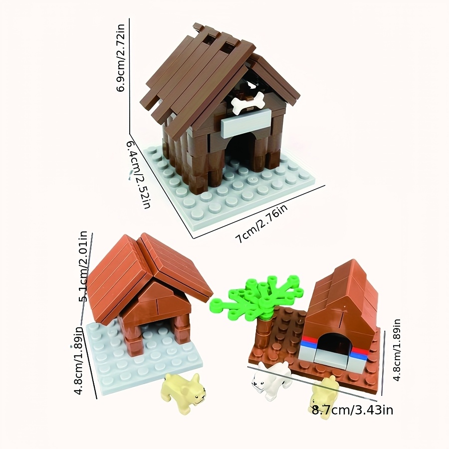 MOC Small Granule Building Blocks Toy, Creative Doghouse Scene