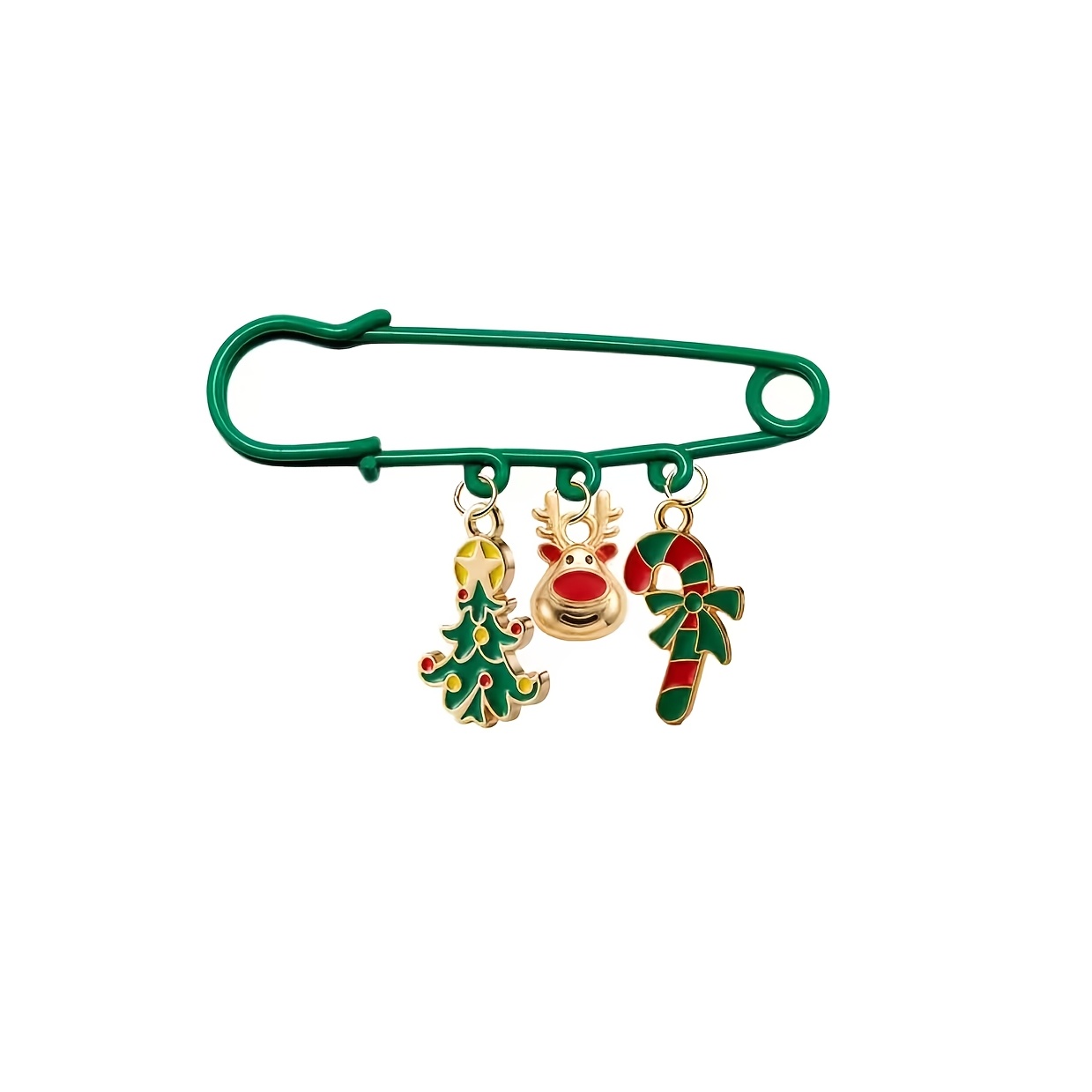 TEMU Épingle de broche 1 pièce et sapin de Noël - Épingle de sûreté de d'orge pour col de pull, décorations de boîte cadeau, tenues de fête d'année