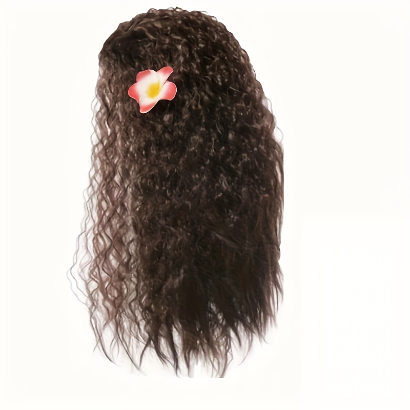 TEMU Princess Costume Wig Beauty Long Curly Dark Brown Hair Cosplay Halloween Theme Party Costume Additions For Girls