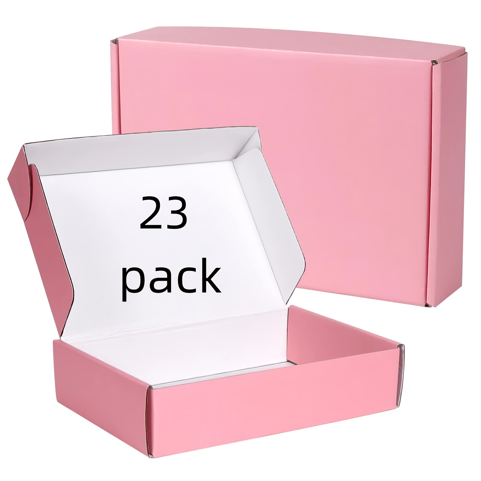 TEMU 9x6x2 Inches Pink Shipping Boxes 23-pack, Pink Corrugated Cardboard Mailer Boxes Bulk For Packaging Small Business Mailing Gift