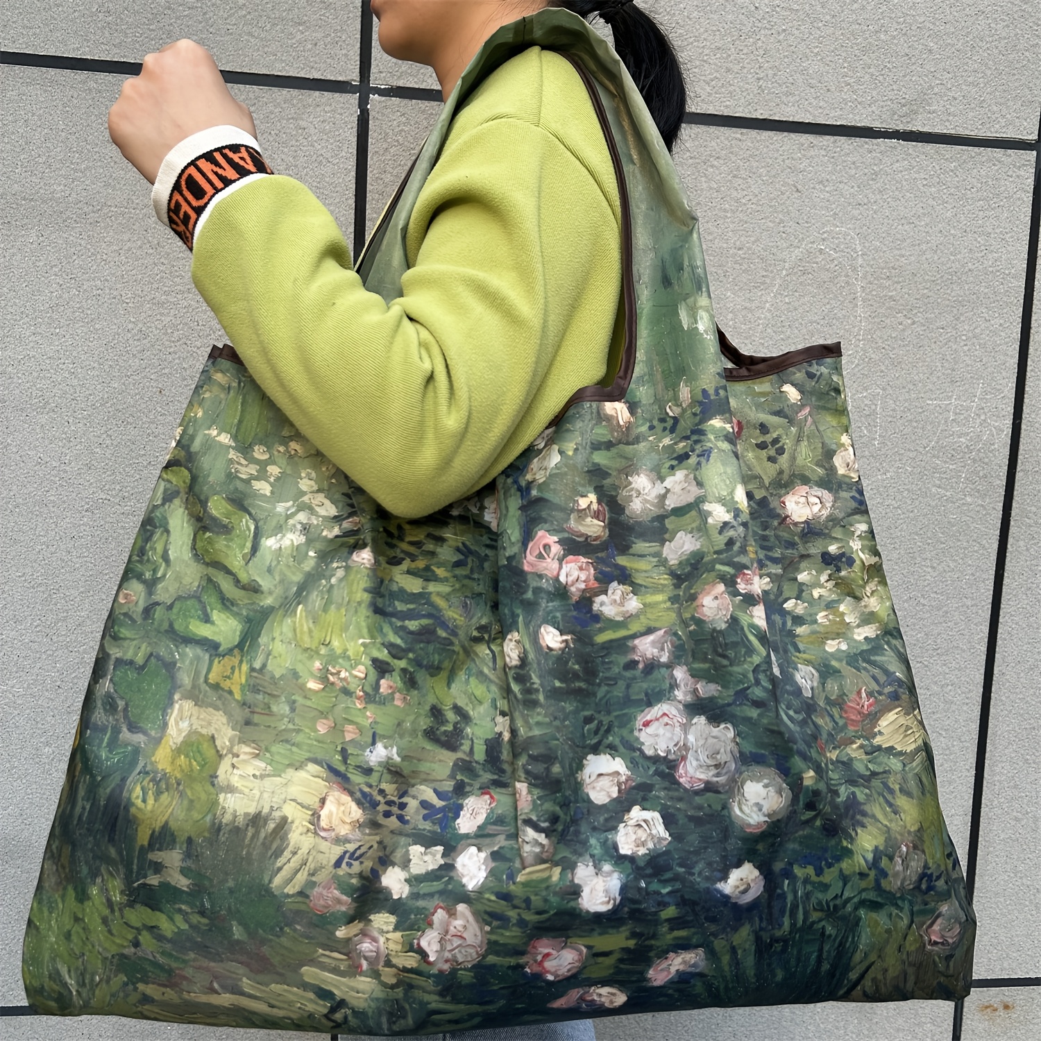 

Oil Painting Tote Bag - , & Portable Shopping Shoulder Bag Wrist ,