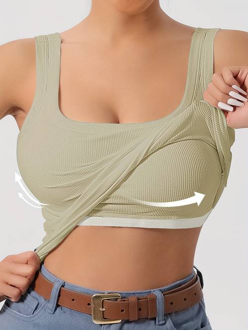 u back womens vest with removable padded bra fit solid layer for inner or outer wear